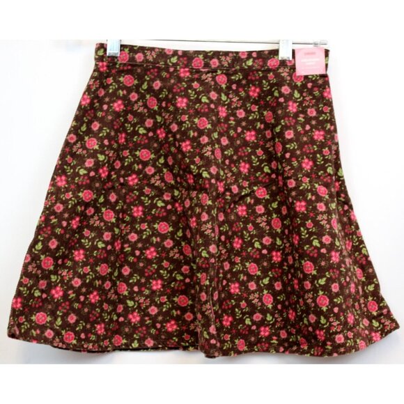 NWT 2005 Gymboree Tyrolean Lure Brown Floral Corduroy Skirt sz 10 12 Floral Girl - Picture 1 of 3